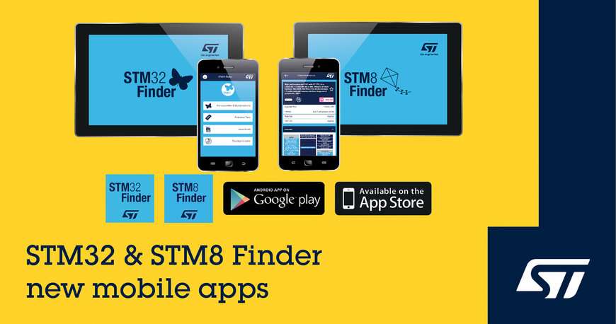 STMicroelectronics Optimizes Microcontroller Selection with New STM8 and STM32 Mobile Apps
